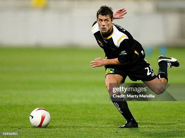 Felipe of the Phoenix controls the ball during the round five A-League match between the Wellington Phoenix and Adelaide United at Westpac Stadium...