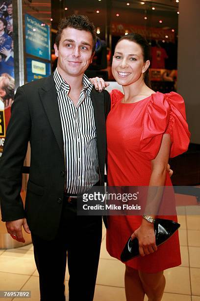 Actress Kate Ritchie,Corban Harris attend the Sydney premiere of Miss Saigon at the Lyric Theatre on September 22, 2007 in Sydney, Australia.