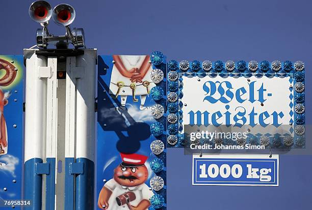 Detail view of a so called "Hau-den-Lukas" at the Oktoberfest beer festival on September 22, 2007 in Munich, Germany. During the Oktoberfest, known...