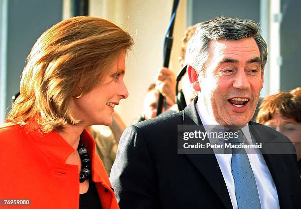 Prime Minister Gordon Brown and his wife Sarah arrive for the Labour Party Conference on September 22, 2007 in Bournemouth, England. This will be Mr...