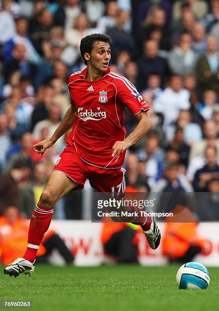 Alvaro Arbeloa of Liverpool in action during the Barclays Premier League match between Liverpool and Birmingham City at Anfield on September 22, 2007...