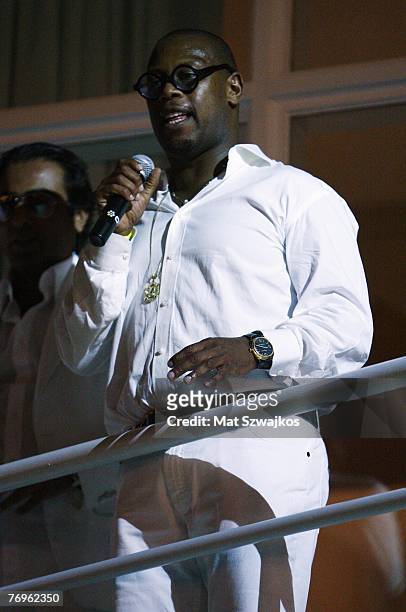 Music producer Andre Hurrell attends "The Real White Party" presented by Sean "Diddy" Combs at the Combs' East Hampton estate on September 2, 2007 in...