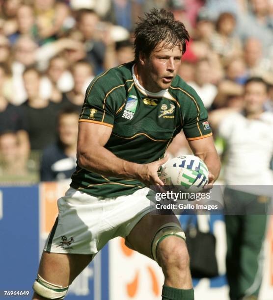 Bob Skinstad during the 2007 Rugby World Cup match between South Africa and Tonga held at the Stade Felix Bollaert, Lens in France. S
