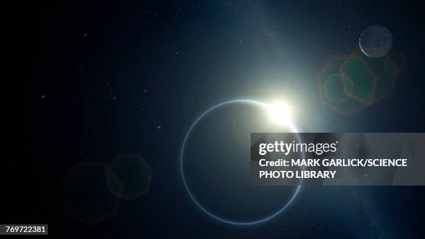 backlit pluto and charon, illustration - eclipse stock illustrations