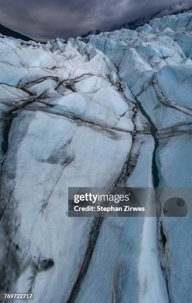 idyllic shot of glacier against sky, knik glacier, palmer, alaska, usa - knik glacier stock pictures, royalty-free photos & images