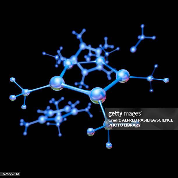 abstract molecule model, illustration - molecules abstract stock illustrations