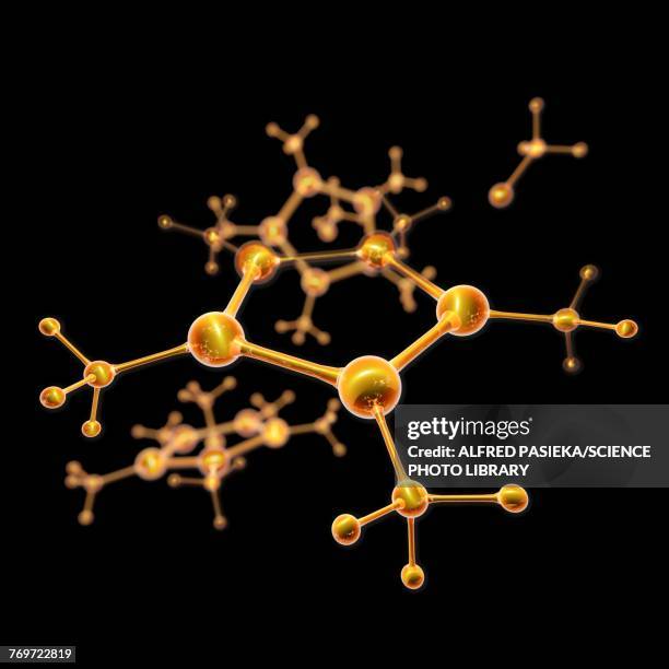 abstract molecule model, illustration - molekül stock-grafiken, -clipart, -cartoons und -symbole