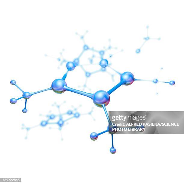 illustrazioni stock, clip art, cartoni animati e icone di tendenza di abstract molecule model, illustration - struttura molecolare