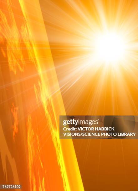 yellow planets and bright light - yellow light effect stock illustrations