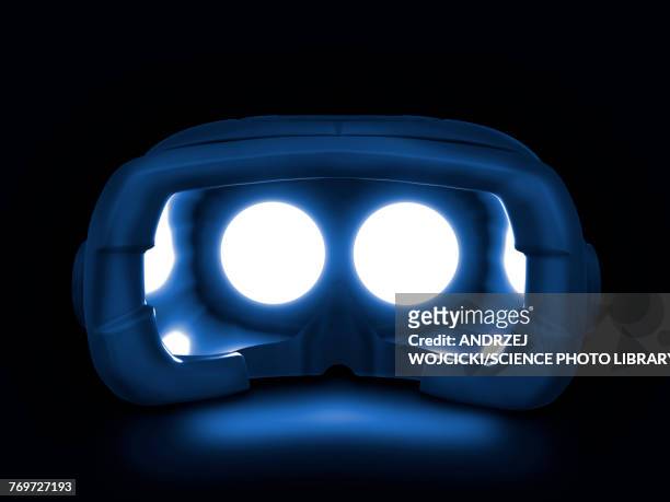 virtual reality headset, illustration - virtual reality stock illustrations