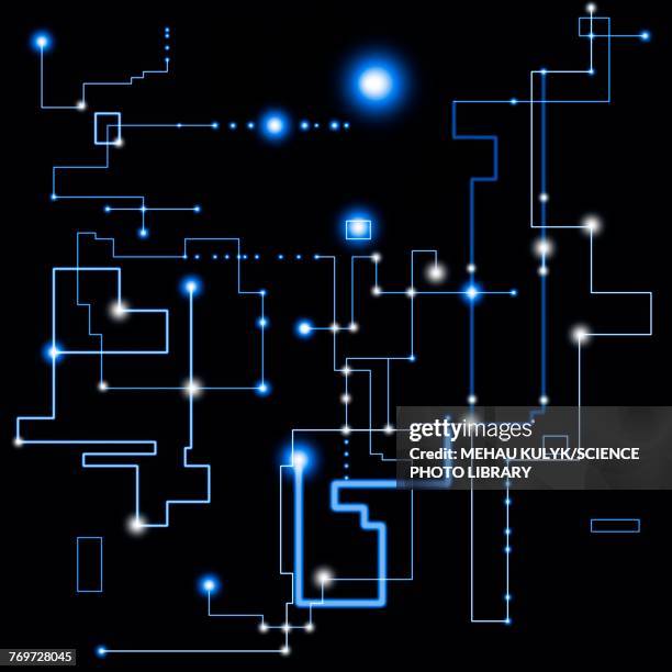 connecting blue lines, illustration - spotted stock illustrations