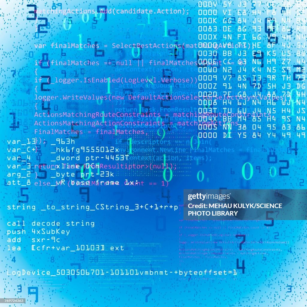 Computer code, illustration