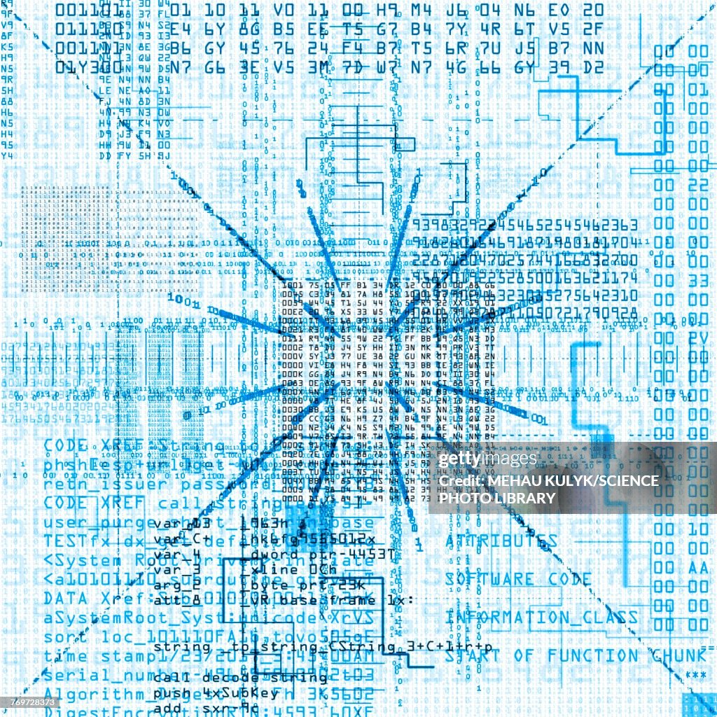 Computer code, illustration