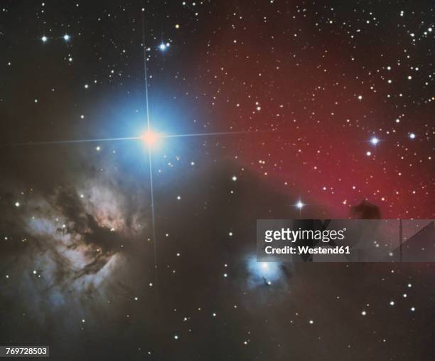 astronomic photography ic434 horsehead nebula - nebulosa cabeza de caballo fotografías e imágenes de stock