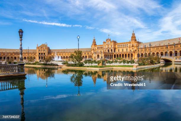 spain, andalusia, sevilla, plaza de espana - seville stock pictures, royalty-free photos & images