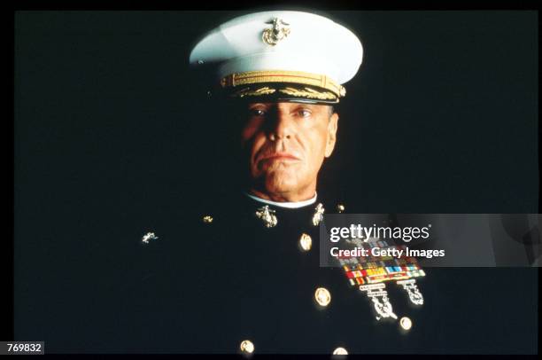 Jack Nicholson plays Colonel Nathan Jessup in the Rob Reiner film adaptation of the Broadway drama "A Few Good Men" November 15, 1991 in Washington,...