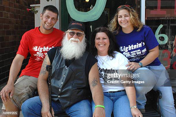 Jeff, Jeff "Lightnin" Michells, & Millie Levesque attend The 2nd Annual Lightnin Run on September 22, 2007 in Grafton, Ohio. The lightnin run is a...