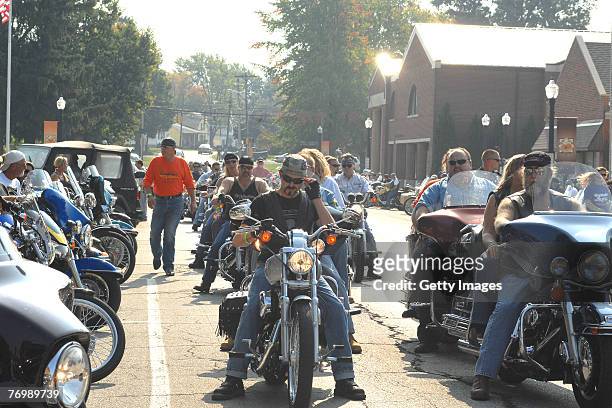 Guest at The 2nd Annual Lightnin Run, Riders Start The Day On Main Street in Grafton, Ohio on September 22, 2007 in Grafton, Ohio. The lightnin run...