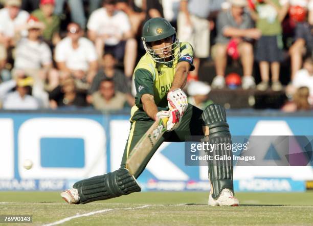 Misbah-ul-Haq of Pakistan in action during the final match of the ICC Twenty20 World Cup between Pakistan and India held at the Wanderers Cricket...