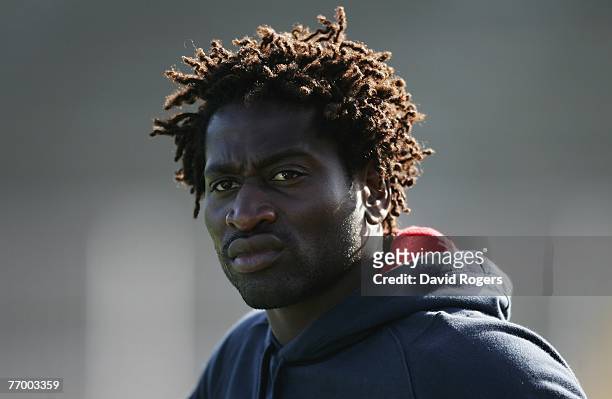 Paul Sackey of England looks on during an England training session at Stade Montbauron on September 25, 2007 in Versailles, France.