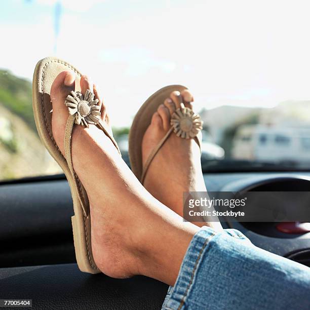 Beautiful Foots of Young Woman Wearing in Flip Flops Stock Image - Image of  sand, footwear: 136179481