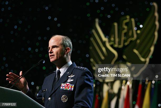 Air Force General Kevin Chilton, commander of the Air Force Space Command speaks at the Air Force Association 2007 Air and Space Conference and...