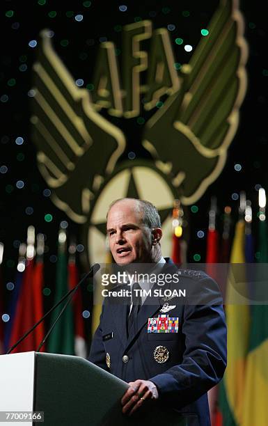 Air Force General Kevin Chilton, commander of the Air Force Space Command, makes remarks at the Air Force Association 2007 Air and Space Conference...