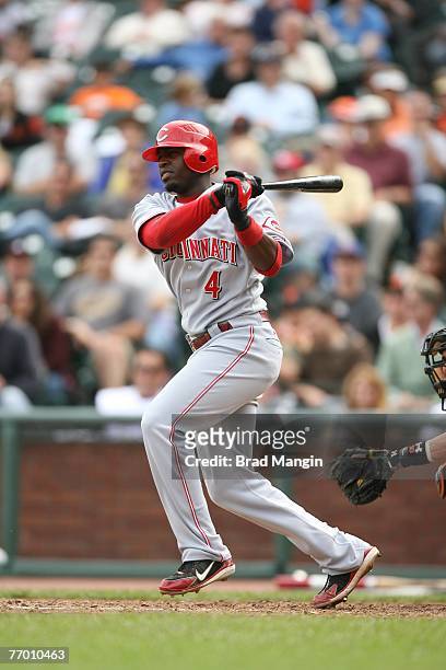 Brandon Phillips of the Cincinnati Reds bats during the game against the San Francisco Giants at AT&T Park in San Francisco, California on September...