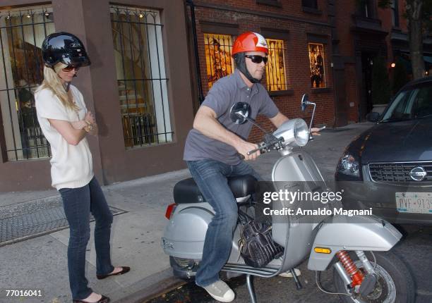 Nextel Cup Cup champion Jimmie Johnson is seen with his wife Chandra Janway on September 25, 2007 in New York City. Johnson and his wife had lunch at...