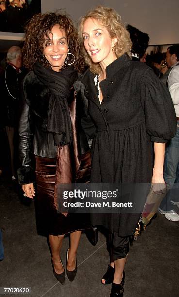 Jeannette Coliva and Sarah Woodhead attend the private view of 'Helmut Newton: Big Newton', at the Hamiltons Gallery on September 25, 2007 in London,...