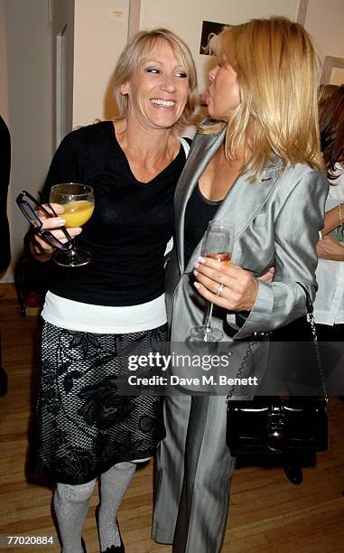 Ingrid Tarrant and Jilly Johnson attend exhibition 'Spirit of Equus' by Susan George, at Petley Fine Art on September 25, 2007 in London, England.