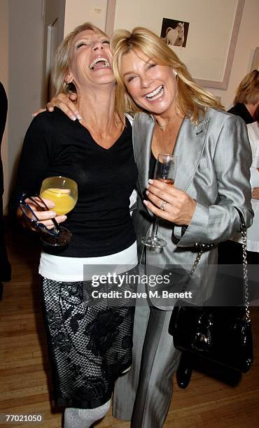 Ingrid Tarrant and Jilly Johnson attend exhibition 'Spirit of Equus' by Susan George, at Petley Fine Art on September 25, 2007 in London, England.