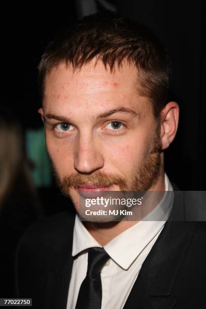 Actor Tom Hardy arrives Kuro Black Screen party at Claridge's hotel on September 25, 2007 in London, England.