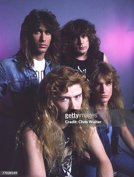 Megadeth 1987 Dave Mustaine, Jeff Young, Chuck Behler and David Ellefson