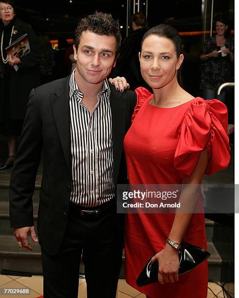 Corbin Harris and Kate Ritchie attend the Sydney premiere of Miss Saigon at the Lyric Theatre on September 22, 2007 in Sydney, Australia.