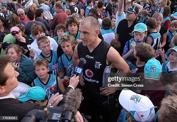 Warren Tredrea during a press conference after a Port Adelaide Power AFL training session held at Alberton Oval September 26, 2007 in Adelaide,...