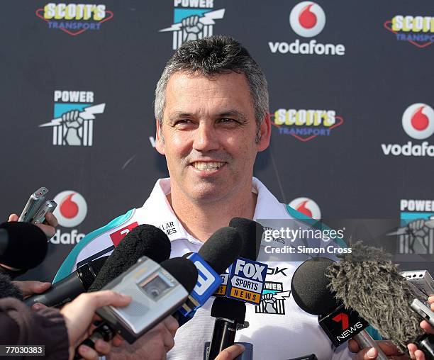 Mark Williams at a press conference before a Port Adelaide Power AFL training session held at Alberton Oval September 26, 2007 in Adelaide, Australia.