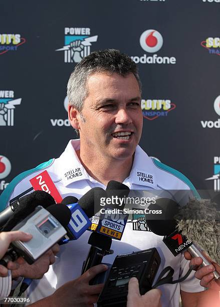 Mark Williams at a press conference before a Port Adelaide Power AFL training session held at Alberton Oval September 26, 2007 in Adelaide, Australia.