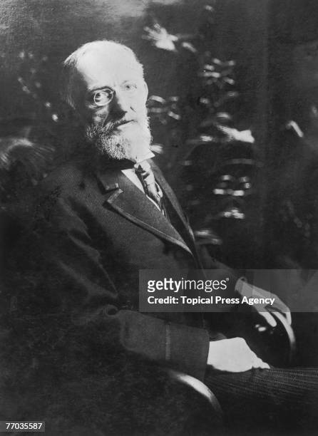 Portrait of German-born American diplomat and US Secretary of Commerce & Labor Oscar Solomon Straus , circa 1910.