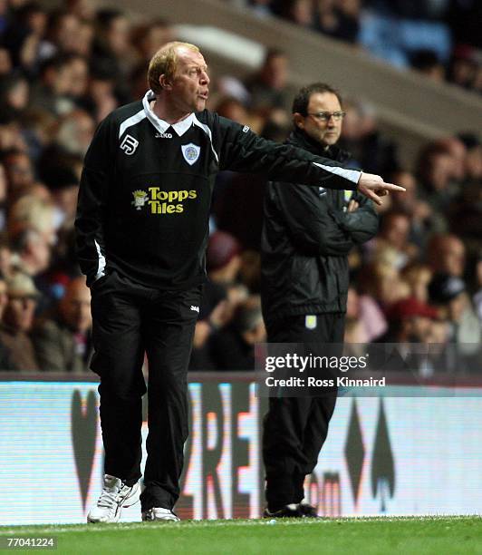 Gary Megson, manager of Leicester and Martin O'Neill, manager of Aston Villa during the Carling Cup tie between Aston Villa and Leicester City at...