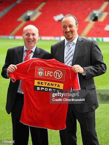Michael Rourke Setanta Mickey O'Rourke, co-founder of Setanta Sports, with Liverpool manager ...