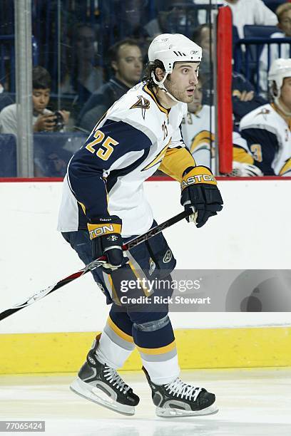 Mark Mancari of the Buffalo Sabres skates against the Columbus Blue Jackets on September 21, 2007 at HSBC Arena in Buffalo, New York.