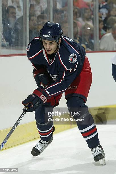 Tommy Sestito of the Columbus Blue Jackets skates against the Buffalo Sabres on September 21, 2007 at HSBC Arena in Buffalo, New York.