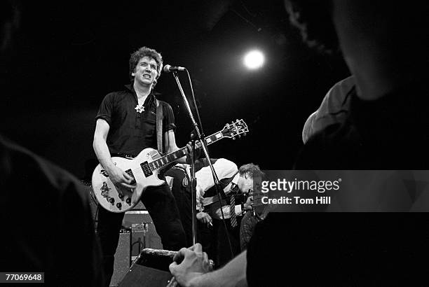 Guitarist Steve Jones and vocalist Johnny Rotten of the Sex Pistols perform in their first North American concert at The Great Southeast Music Hall...