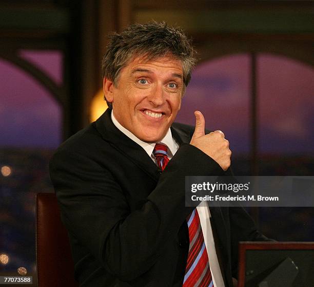 Host Craig Ferguson speaks during a segment of "The Late Late Show with Craig Ferguson" at CBS Television City on September 27, 2007 in Los Angeles,...