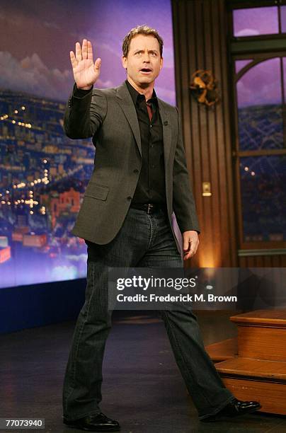 Actor Greg Kinnear attends a segment of "The Late Late Show with Craig Ferguson" at CBS Television City on September 27, 2007 in Los Angeles,...