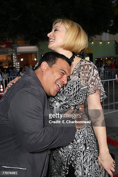 Carlos Mencia and Amy Mencia at the premiere of "The Heartbreak Kid" at Mann's Village Theater on September 27, 2007 in Westwood, California.