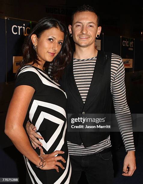 Chester Bennington of Linkin Park and wife Talinda Bennington arrive at the Declare Yourself Hollywood Turns 18 at the Beverly Hills Cultural Arts...