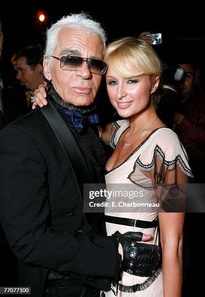 Karl Lagerfeld and Paris Hilton