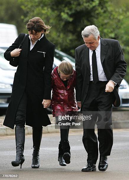 The McRae family Alison with daughter Hollie and Jimmy , arrive at the funeral of former quad bike champion, Graeme Duncan, on September 28, 2007 in...